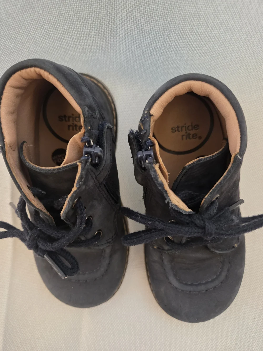 Stride Rite Sawyer Boys Navy Lace-Up Ankle Boots Size 8.5